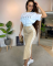 Summer style new style temperament short sleeved+mid skirt sexy two-piece set in stock 2 colors