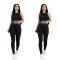 Round-neck sleeveless sports vest High-waisted hip-lifting leggings High-elastic breathable workout set
