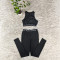 Round-neck sleeveless sports vest High-waisted hip-lifting leggings High-elastic breathable workout set
