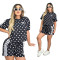 Fashion Polka Dot Casual Set Loose Comfortable Skin-Friendly Fabric Short Sleeve Shorts Two-Piece Set