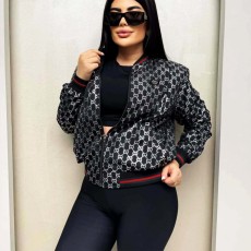 Zipper cardigan jacket new casual sports style fashionable short jacket S-4XL