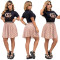 High waisted pleated short skirt set summer new casual sports fashion two-piece set for women