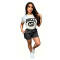 Summer new embroidered printed short sleeved shorts set in 4 colors in stock