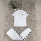 Trendy round neck embroidered casual comfortable short sleeved pants wide leg set