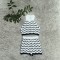 Summer hollow breathable knitted two-piece set with black and white wavy pattern fashion classic set