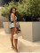 Summer hollow breathable knitted two-piece set with black and white wavy pattern fashion classic set