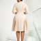 Summer new style fashionable temperament elegant solid color lapel pleated plus size cross-border dress