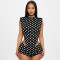 Hot-selling Women's Sexy Round Neck Sleeveless Side Cutout Bodysuit Top and Shorts Set