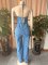 Women's strapless camisole slim straight leg wide leg denim jumpsuit