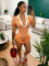 New Knitted Hand Hook Wooden Ear Polo Collar jumpsuit Summer jumpsuit