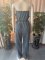 Women's strapless one shoulder slim fit straight leg wide leg denim jumpsuit