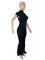 Women's sexy and fashionable pleated ribbon high neck and high waist slim fit jumpsuit