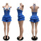 New Arrivals: Knitted Crochet Ruffle Over-the-Shoulder Tie-Up Cutout Bodysuit 60511 European & American Summer Bodysuit