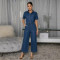 Cowboy jumpsuit with single breasted button and waist cinching for slimming effect, denim pants for women