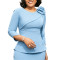 Women's round neck elegant temperament with three quarter sleeves, three-dimensional flower wrapped buttocks, OL pencil dress