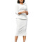 Women's round neck elegant temperament with three quarter sleeves, three-dimensional flower wrapped buttocks, OL pencil dress