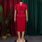 Collar, hip, hip, temperament, plus size fake two-piece dress