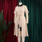 Summer New Fashion Elegance and Grace Flared Collar Color Block Plus Size Dress