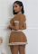 women's new color blocked knitted sweater with exposed waist, POLO collar, short sleeved pleated skirt two-piece set