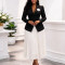 Women's two-piece suit with temperament, single breasted suit, high waist pleated long skirt, banquet commuting suit