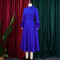 Large semi high neck long sleeved three-dimensional floral sleeves elegant mid to long style dress with a large skirt and temperament