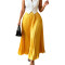 Women's high waisted elastic pleated long skirt with a large swing and a sense of drape, elegant plus size skirt    12COLOR