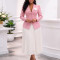Women's two-piece suit with temperament, single breasted suit, high waist pleated long skirt, banquet commuting suit