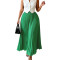 Women's high waisted elastic pleated long skirt with a large swing and a sense of drape, elegant plus size skirt    12COLOR