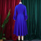Large semi high neck long sleeved three-dimensional floral sleeves elegant mid to long style dress with a large skirt and temperament