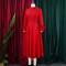 Large semi high neck long sleeved three-dimensional floral sleeves elegant mid to long style dress with a large skirt and temperament