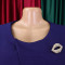 Oversized women's cape shawl dress with round neckline and waist cinching for slimming, A-line mid length skirt dress