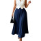 Women's high waisted elastic pleated long skirt with a large swing and a sense of drape, elegant plus size skirt    12COLOR