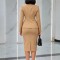 Double breasted suit dress for women, professional commuting, long sleeved suit, hip hugging skirt