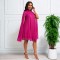 Women's stand collar shawl sleeves pleated chiffon skirt loose A-line cape dress European and American banquet evening dress
