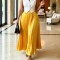 Women's high waisted elastic pleated long skirt with a large swing and a sense of drape, elegant plus size skirt    12COLOR