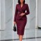 Double breasted suit dress for women, professional commuting, long sleeved suit, hip hugging skirt