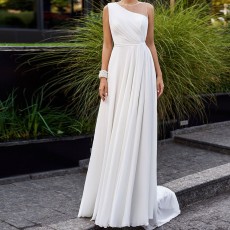 Foreign trade new women's clothing Amazon new product sloping shoulder dress slim fit banquet dress long skirt