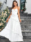 White strapless wedding dress long skirt with lace and lace design, slimming wedding dress dress