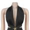 New women's neck hanging deep V hollow starfish lotus leaf edge skirt party dress dress