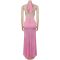 New women's neck hanging deep V-fold fish tail evening dress slim fit banquet party dress