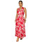 Women's summer hanging neck V-neck printed long skirt, vacation style commuting casual dress