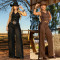 New women's vest top, tassel wide leg pants, retro western style denim suit