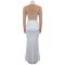 New women's high neck mesh pearl rhinestone long sleeved dress for banquets, light luxury dress