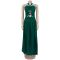 New popular hanging neck hollow strap party evening dress satin side slit dress