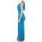 New women's neck hanging deep V-fold fish tail evening dress slim fit banquet party dress