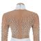New women's high neck mesh pearl rhinestone long sleeved dress for banquets, light luxury dress