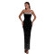 New women's sexy strapless and diamond hot stamping high-end light luxury socialite banquet dress dress