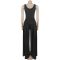 New women's solid color U-neck high waist slim fit wide leg pants sexy spicy girl casual jumpsuit