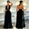 New women's neck hanging deep V hollow starfish lotus leaf edge skirt party dress dress