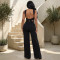 New women's clothing style twisted waist top, wide leg pants, multi-color commuting two-piece set